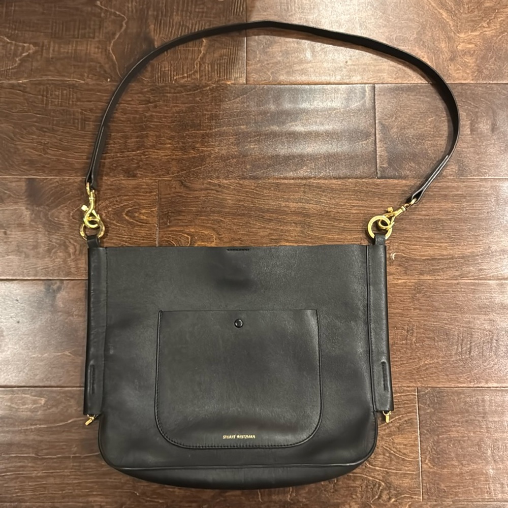 Stuart Weitzman black leather handbag
